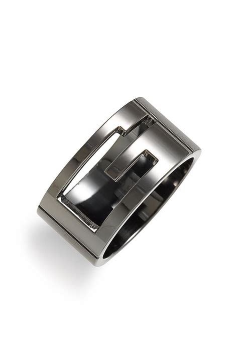 black ruthenium gucci ring